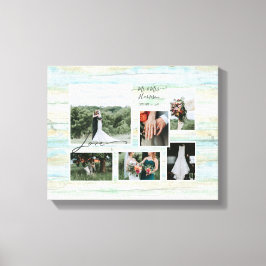 Liebe Script Rustic Beach Wedding Collage 6 Foto Leinwanddruck