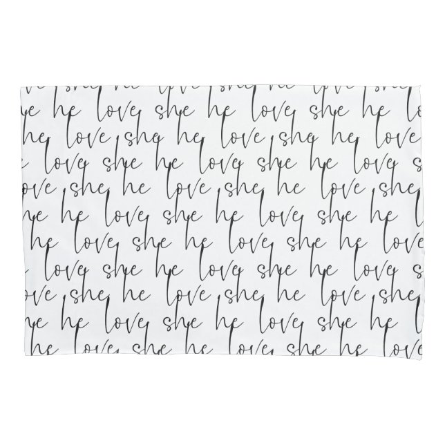 Liebe Script White Romantic Chic Kissenbezug (Vorderseite)