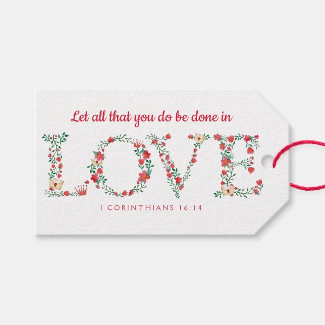 Liebe | Scripting Verse Geschenkanhänger (Vorderseite (Horizontal))