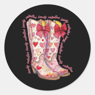 Liebe Season Howdy Valentine Runder Aufkleber