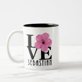 LIEBE Sebastian 11oz Rosa Hibiskus Zweifarbige Tasse