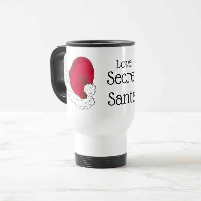 Liebe, Secret Santa Claus frohe Weihnachten Weihna Reisebecher (Vorderseite Links)