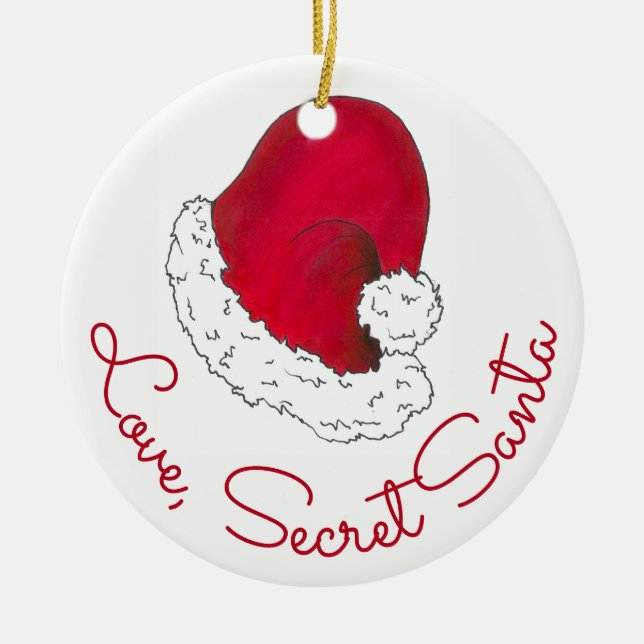 Liebe, Secret Santa Claus frohe Weihnachtsgeschenk Keramikornament (Vorne)