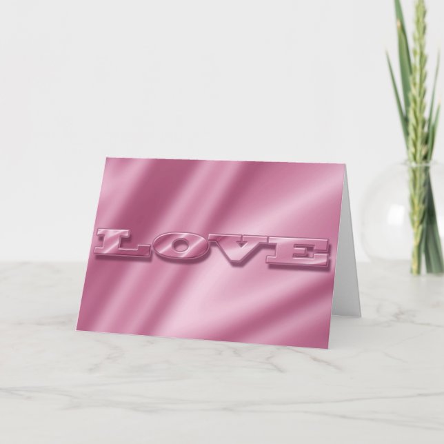 Liebe Seide Rosa Textur. Feiertagskarte (Vorderseite)