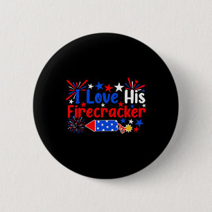 Liebe seinen Firecracker Funny 4. Juli Feuerwerk C Button