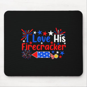 Liebe seinen Firecracker Funny 4. Juli Feuerwerk C Mousepad
