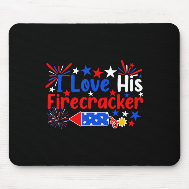 Liebe seinen Firecracker Funny 4. Juli Feuerwerk C Mousepad (Vorne)
