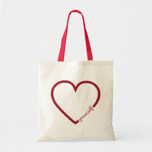 Liebe selbst Herzstück minimalistischer Gestaltun Tragetasche