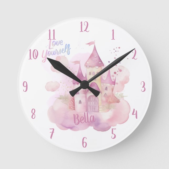 Liebe selbst Porträt personalisierbares Portrait Runde Wanduhr (Vorderseite)