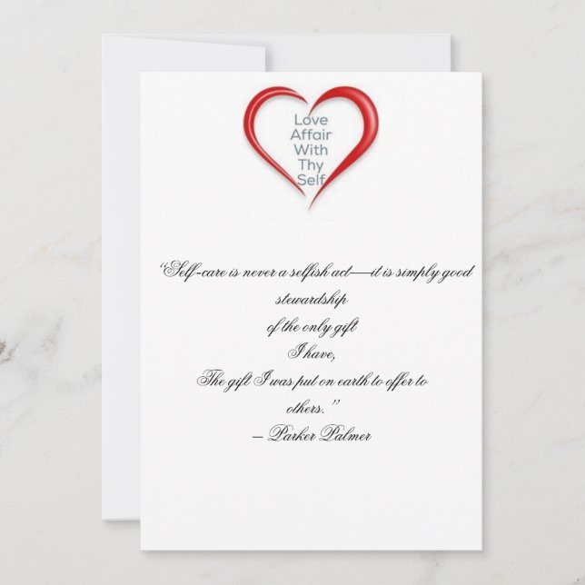 Liebe-Selbstkarten-Erinnerung Dankeskarte (Vorderseite)