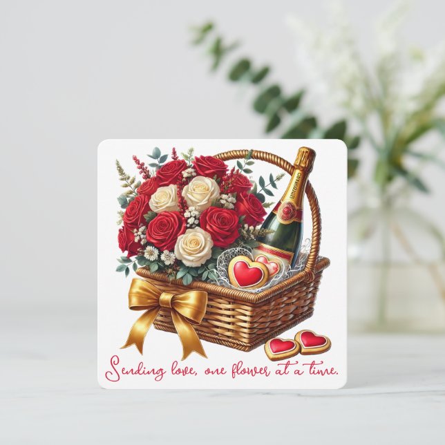 Liebe senden - Valentinstag-Karte Dankeskarte (Stehend Vorderseite)