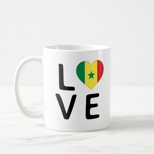 Liebe - senegalesische Flagge Kaffeetasse (Links)