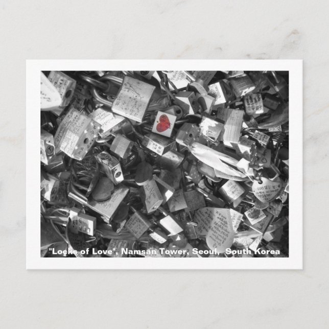 Liebe/Seoul Tower, Südkorea Postkarte (Vorderseite)