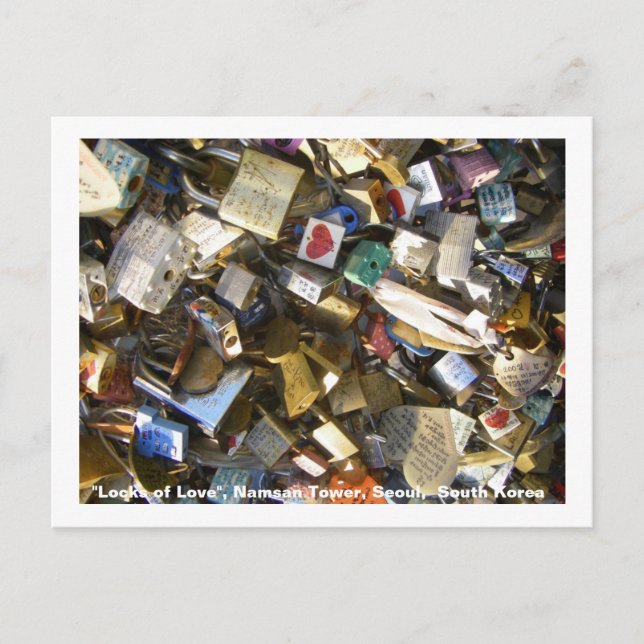 Liebe/Seoul Tower, Südkorea Postkarte (Vorderseite)
