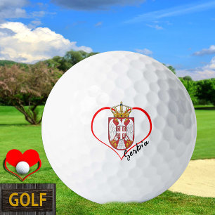 Liebe Serbien Golf Balls, serbische Flagge, Herz Golfball