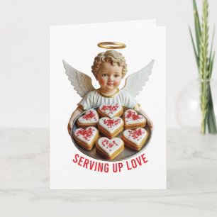 Liebe Servieren Chic Valentinstag Vintage Koch Che Karte