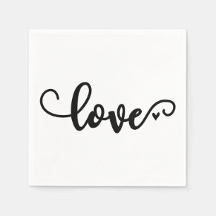 Liebe-Servietten, schwarzer Schriftart Serviette