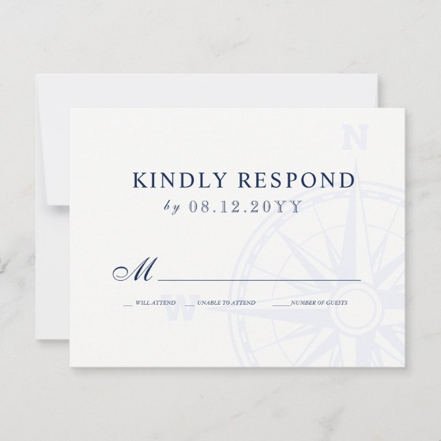 Liebe Set Sail Nautical Wedding RSVP (Vorderseite)