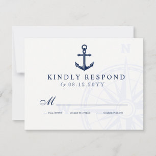 Liebe Set Segel Anchor Nautical Wedding RSVP