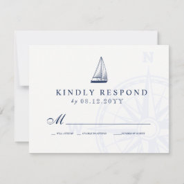 Liebe Set Segelschiff Nautical Wedding RSVP Karte