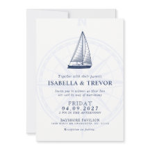 Liebe Sets Segel | Nautical Wedding Solid Navy