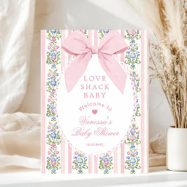 Liebe Shack Baby Coquette Bow Babydusche Willkomme Poster