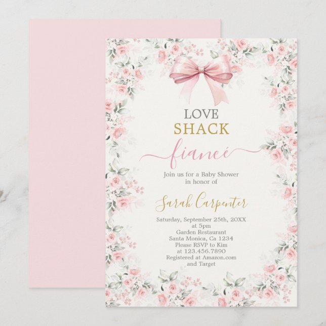 Liebe Shack Fiancé Brautparty Einladung (Vorne/Hinten)