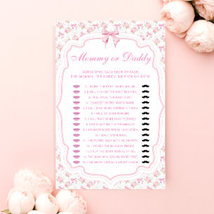Liebe Shack Mommy oder Daddy Baby Showgame
