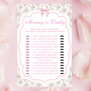 Liebe Shack Mommy oder Daddy Baby Showgame