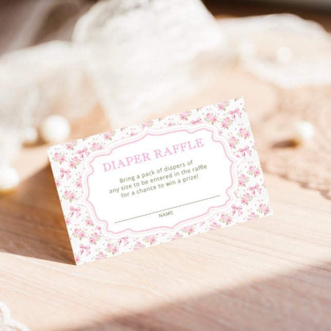 Liebe Shack Pink Babydusche Windeln Raffel Tickets Begleitkarte (Von Creator hochgeladen)