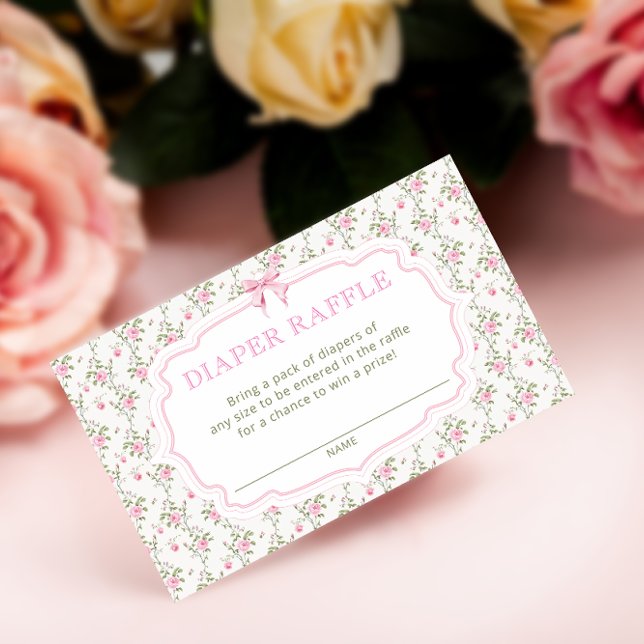 Liebe Shack Pink Babydusche Windeln Raffel Tickets Begleitkarte (Von Creator hochgeladen)