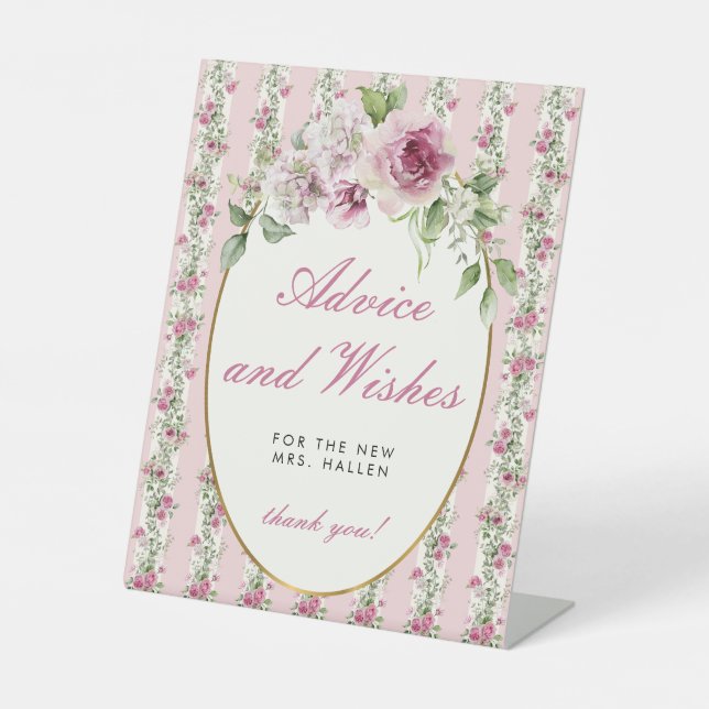 Liebe Shack Verlobte Advice wünscht Brautparty Sockelschild (Vorderseite)