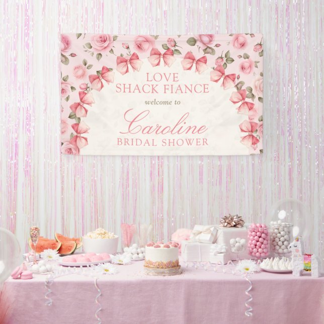 Liebe Shack Verlobte Floral Brautparty Willkommen Banner (Party)