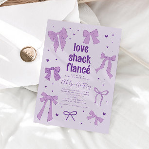 Liebe Shack Verlobte Lila Bow Brautparty Einladung