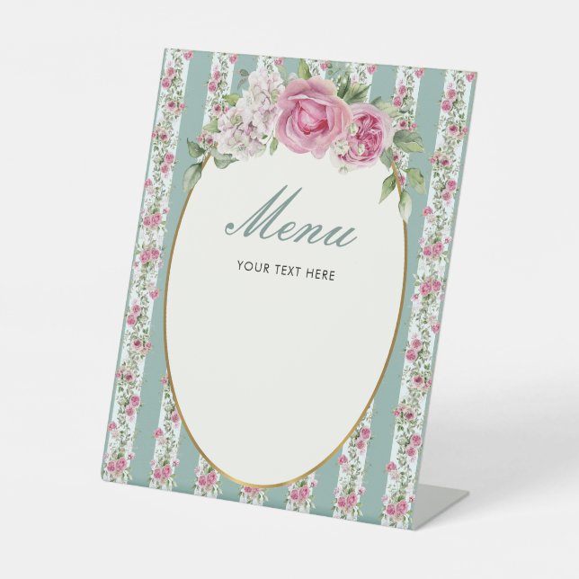 Liebe Shack Verlobte Menu Brautparty Sockelschild (Vorderseite)