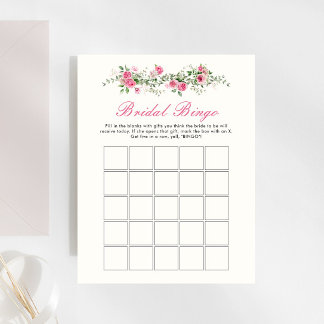 Liebe Shack Verlobte Pink Blume Bridal Bingo Game