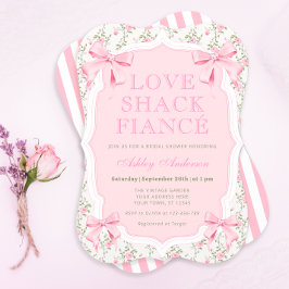 Liebe Shack Verlobte Pink Bow Coquette Brautparty Einladung