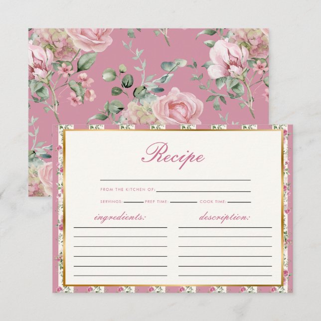 Liebe Shack Verlobte Rezept Pink Brautparty Begleitkarte (Vorne/Hinten)