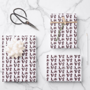 Liebe Shamrock Karo Rot Blau Tartan Muster Geschenkpapier Set