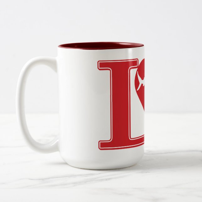 Liebe Shark Zweifarbige Tasse (Links)