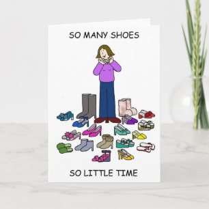 Liebe Shoes Cartoon Lady mit Shoe Collection Karte