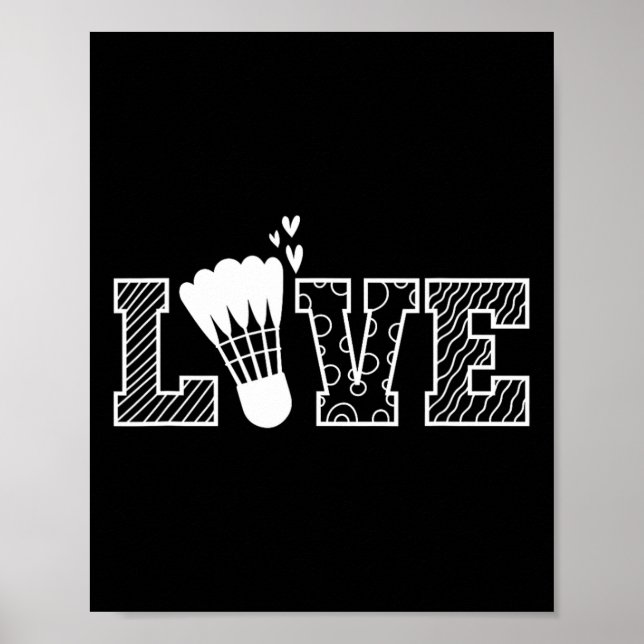 Liebe Shuttle Dminton Racket Poster (Vorne)