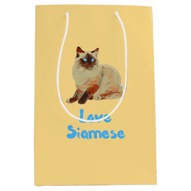 Liebe Siamese Mittlere Geschenktüte (Vorderseite)