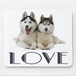 Liebe Siberian Husky Welpen Mauspad