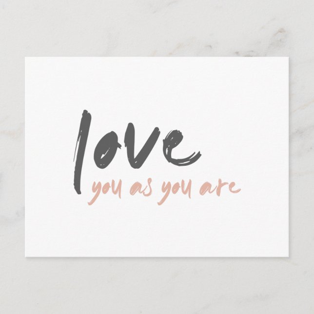 Liebe Sie als Moderne Forever Love Quote Art Postkarte (Vorderseite)