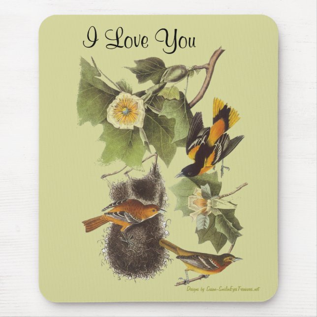 Liebe Sie Audubon Birds Personalisiert Mousepad (Vorne)