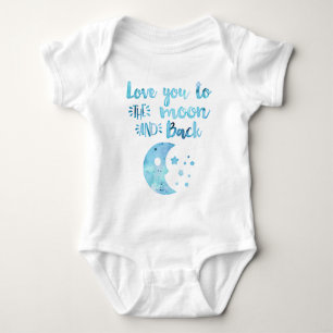 Liebe Sie auf die Moon Typografy Zitat Trendy Baby Strampler