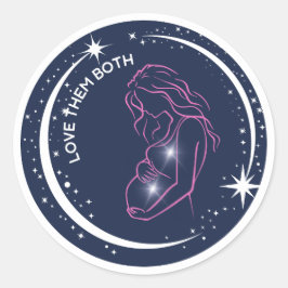 Liebe sie beide Pro-Life schwangere Mutter Celesti Runder Aufkleber