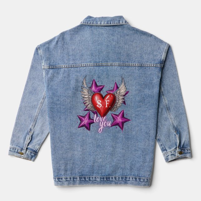Liebe Sie benutzerdefinierten Denim Jacket Jeansjacke (Rückseite)