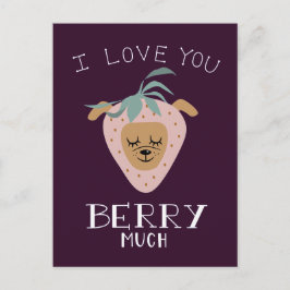 Liebe Sie BERRY Much Funny Pun Valentinstag Postkarte